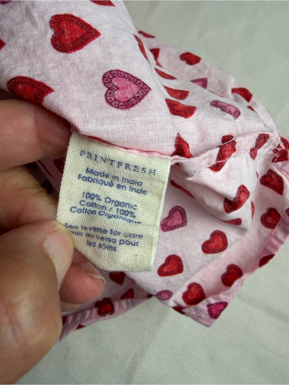 Printfresh Mini Candy Hearts Pintuck Short Set Pink and Red Mini Heart L - Picture 7 of 15